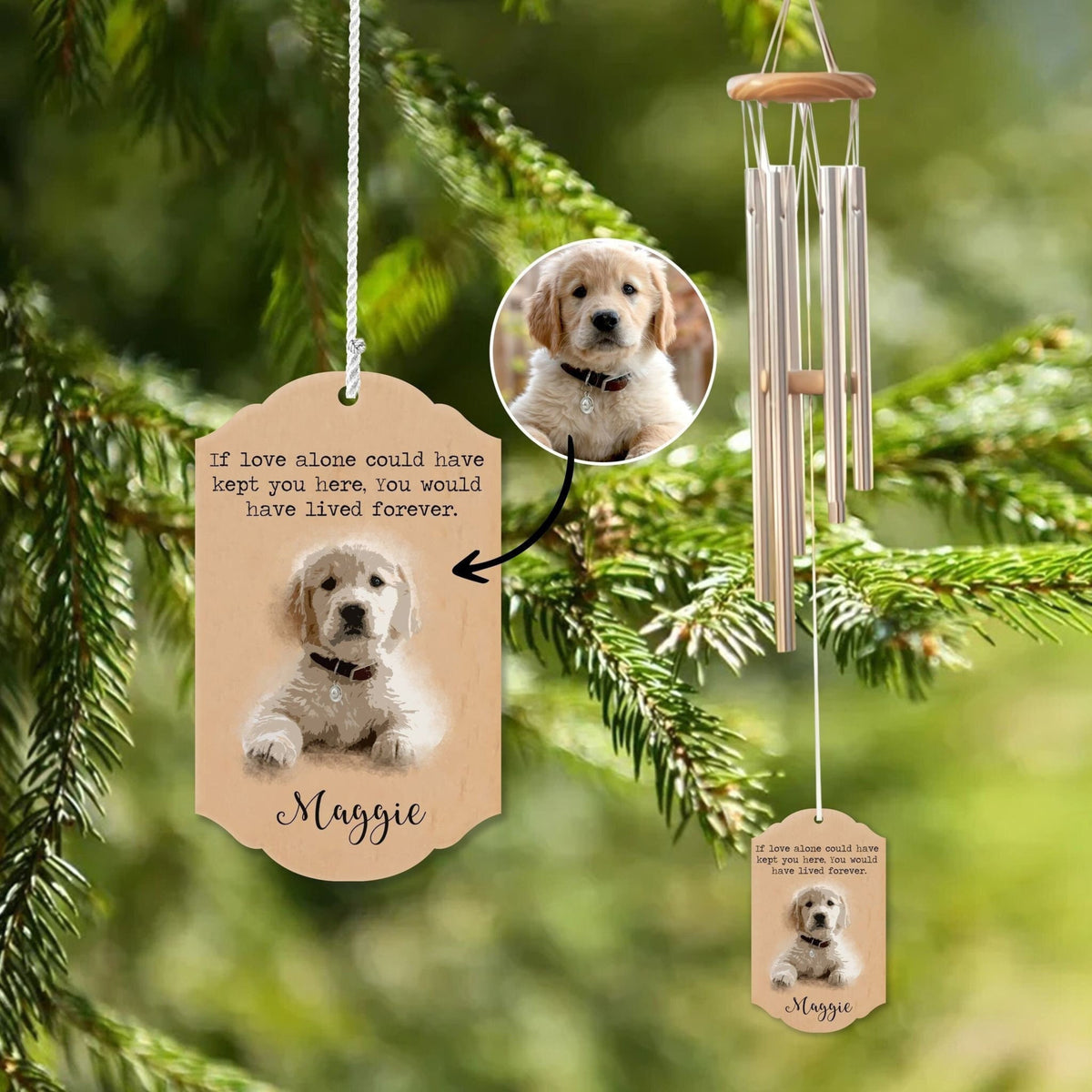 Personalized Pet Memorial Wind Chime, Pet Cat Loss Gifts, dog mom gift, Pet Bereavement Gift, Pet Sympathy Gift, Pet Portrait Wind Chime