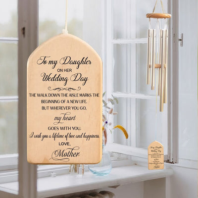 Wedding Wind Chime Gift, Wedding Gift, To My Daughter On Her Wedding Day, Gift From Mom Or Grandmother, Gift For Bride, Wind Chime Gift