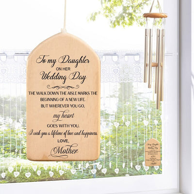 Wedding Wind Chime Gift, Wedding Gift, To My Daughter On Her Wedding Day, Gift From Mom Or Grandmother, Gift For Bride, Wind Chime Gift