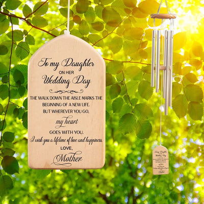 Wedding Wind Chime Gift, Wedding Gift, To My Daughter On Her Wedding Day, Gift From Mom Or Grandmother, Gift For Bride, Wind Chime Gift
