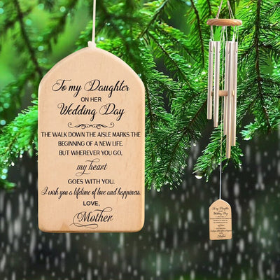 Wedding Wind Chime Gift, Wedding Gift, To My Daughter On Her Wedding Day, Gift From Mom Or Grandmother, Gift For Bride, Wind Chime Gift