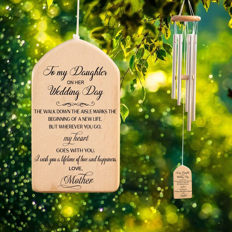 Wedding Wind Chime Gift, Wedding Gift, To My Daughter On Her Wedding Day, Gift From Mom Or Grandmother, Gift For Bride, Wind Chime Gift