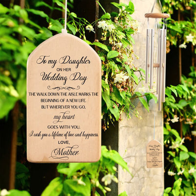 Wedding Wind Chime Gift, Wedding Gift, To My Daughter On Her Wedding Day, Gift From Mom Or Grandmother, Gift For Bride, Wind Chime Gift