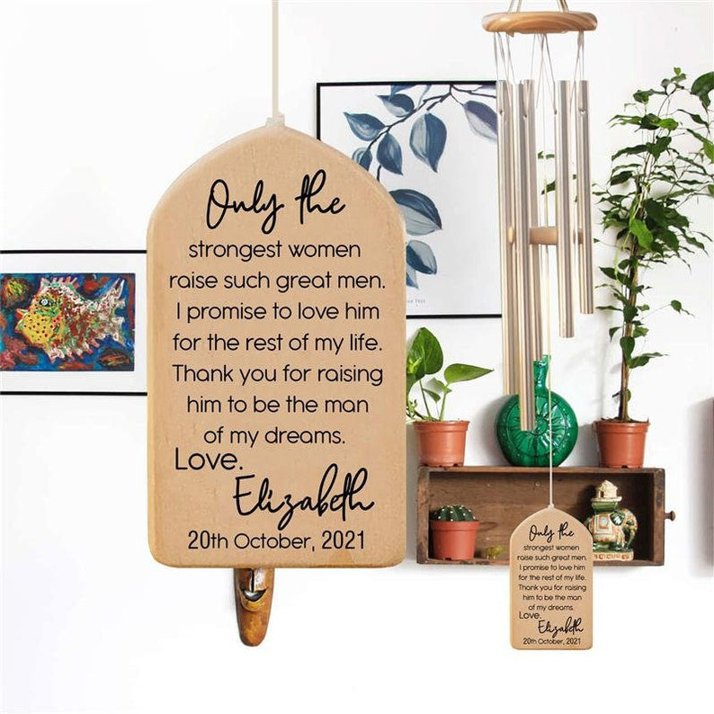 Custom Wind Chime for Mother of the Groom from Daughter in Law, Mother in Law Gift, Wedding Gift for Mom of Groom from Bride, Thank You Gift