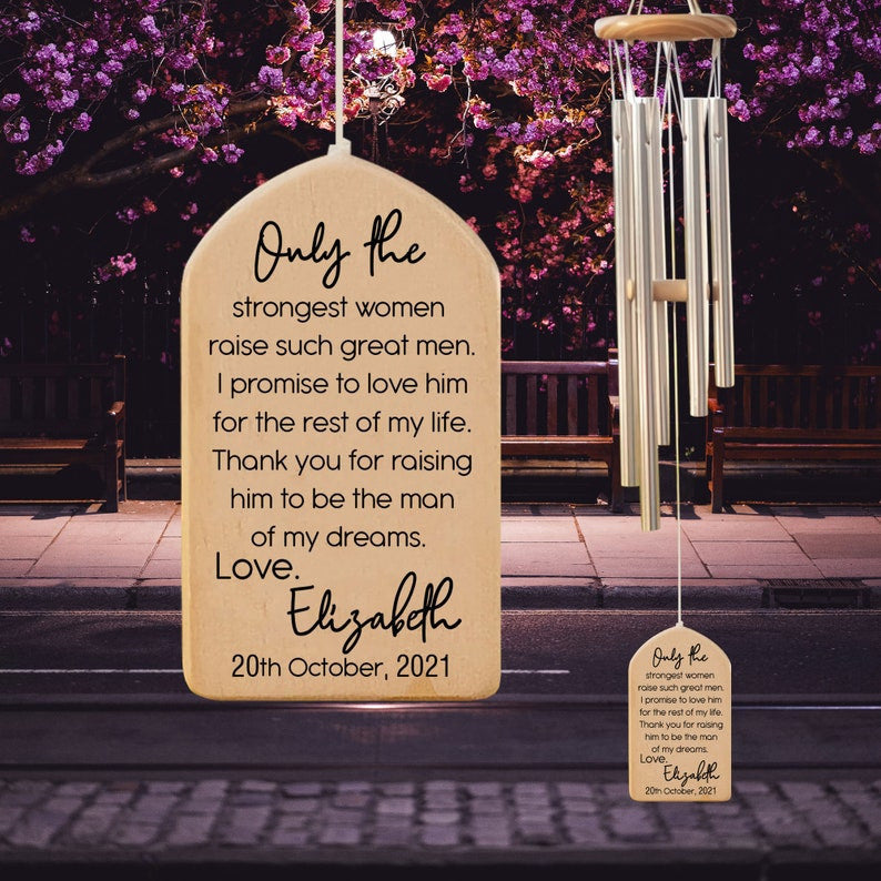 Custom Wind Chime for Mother of the Groom from Daughter in Law, Mother in Law Gift, Wedding Gift for Mom of Groom from Bride, Thank You Gift