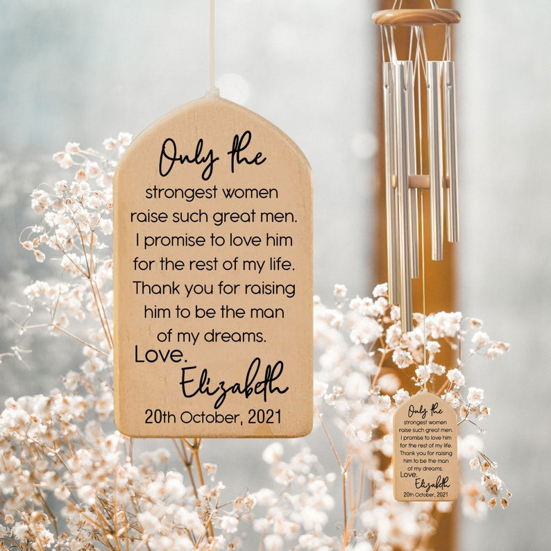 Custom Wind Chime for Mother of the Groom from Daughter in Law, Mother in Law Gift, Wedding Gift for Mom of Groom from Bride, Thank You Gift