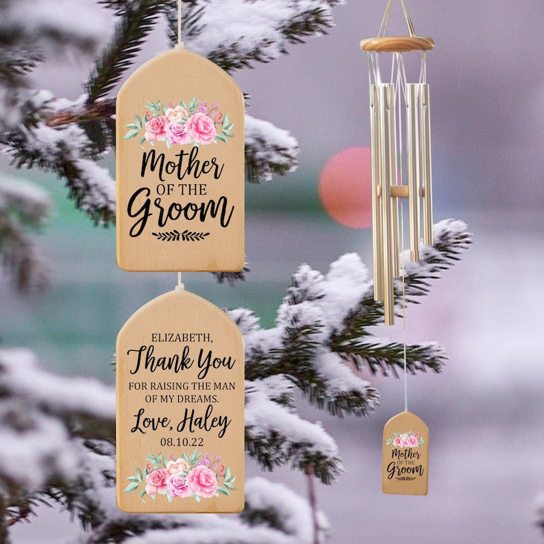 Personalized Mother of Groom Wind Chime Wedding Gift, Mother of the Groom Gift from Bride, Thank you Future Mother in law, Gift for Mom