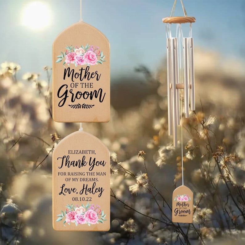 Personalized Mother of Groom Wind Chime Wedding Gift, Mother of the Groom Gift from Bride, Thank you Future Mother in law, Gift for Mom