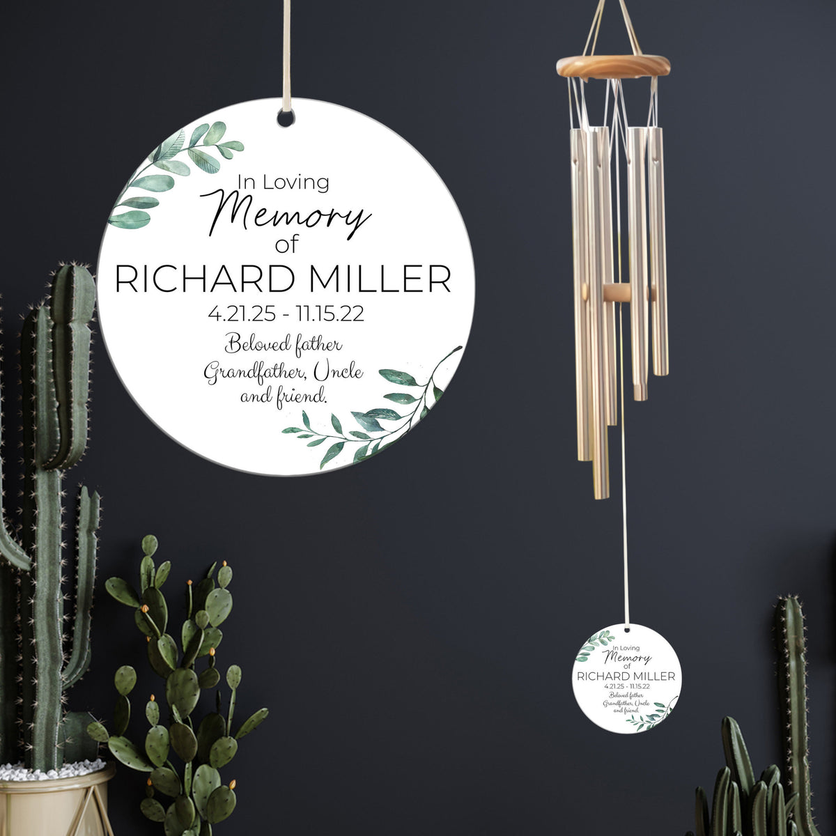 In Loving Memory Memorial Wind Chime, Personalized Gift for Loss of Mother Father, Bereavement Sympathy Gift, Mom in Heaven Gift