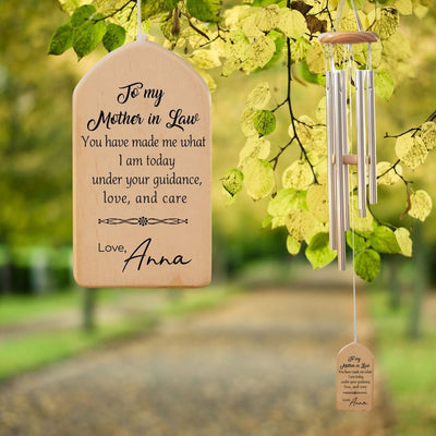 To my Mother in Law Gift, Personalized Wind Chime for Mom-in-law, Thank you Mom Gift from Daughter in law, Wedding Keepsake, Gift for Mom