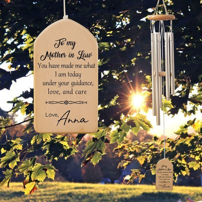 To my Mother in Law Gift, Personalized Wind Chime for Mom-in-law, Thank you Mom Gift from Daughter in law, Wedding Keepsake, Gift for Mom