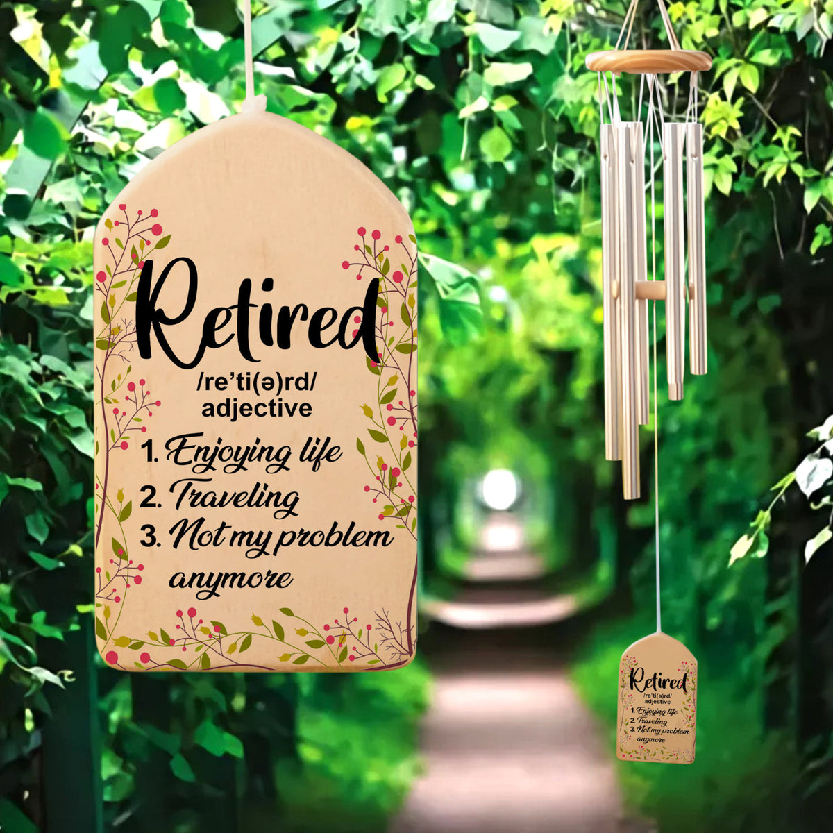 Retirement Wind Chime Personalized Gift For Retired Teacher Nurse Doctor Mentor Funny Retirement Retiree Gift Retired Not My Problem Anymore