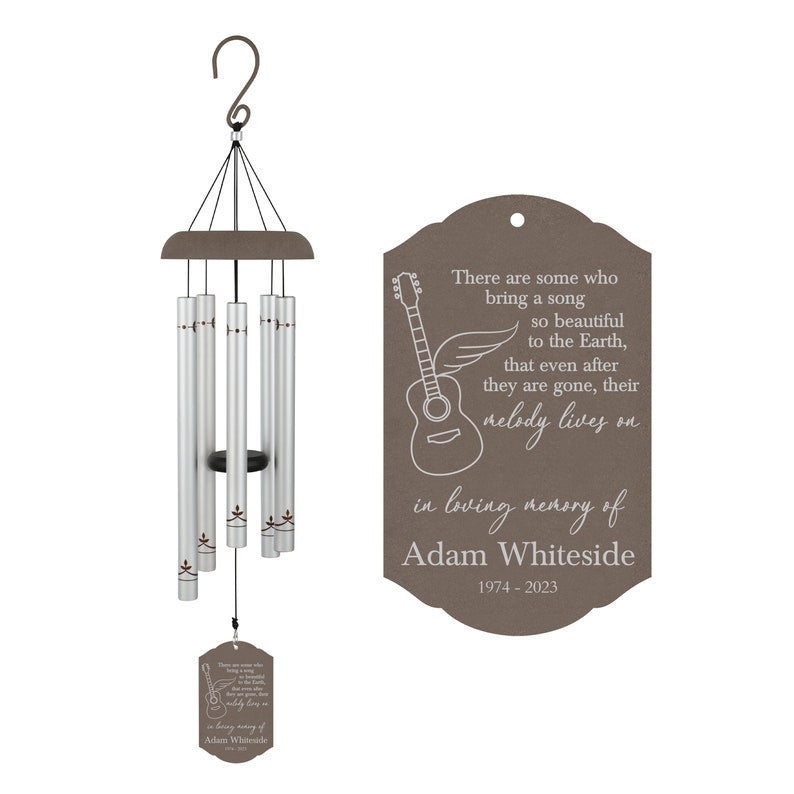 Memorial Guitar Wind Chime | Musician Memorial Gift | Guitar Wind Chime | Rock N Roll Remembrance Gift | Sympathy Gifts for Musical Person