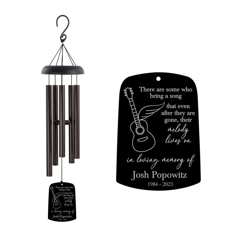 Memorial Guitar Wind Chime | Musician Memorial Gift | Guitar Wind Chime | Rock N Roll Remembrance Gift | Sympathy Gifts for Musical Person