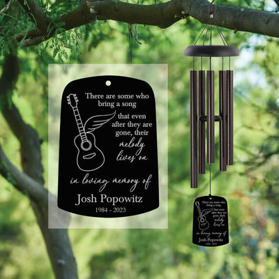 Memorial Guitar Wind Chime | Musician Memorial Gift | Guitar Wind Chime | Rock N Roll Remembrance Gift | Sympathy Gifts for Musical Person