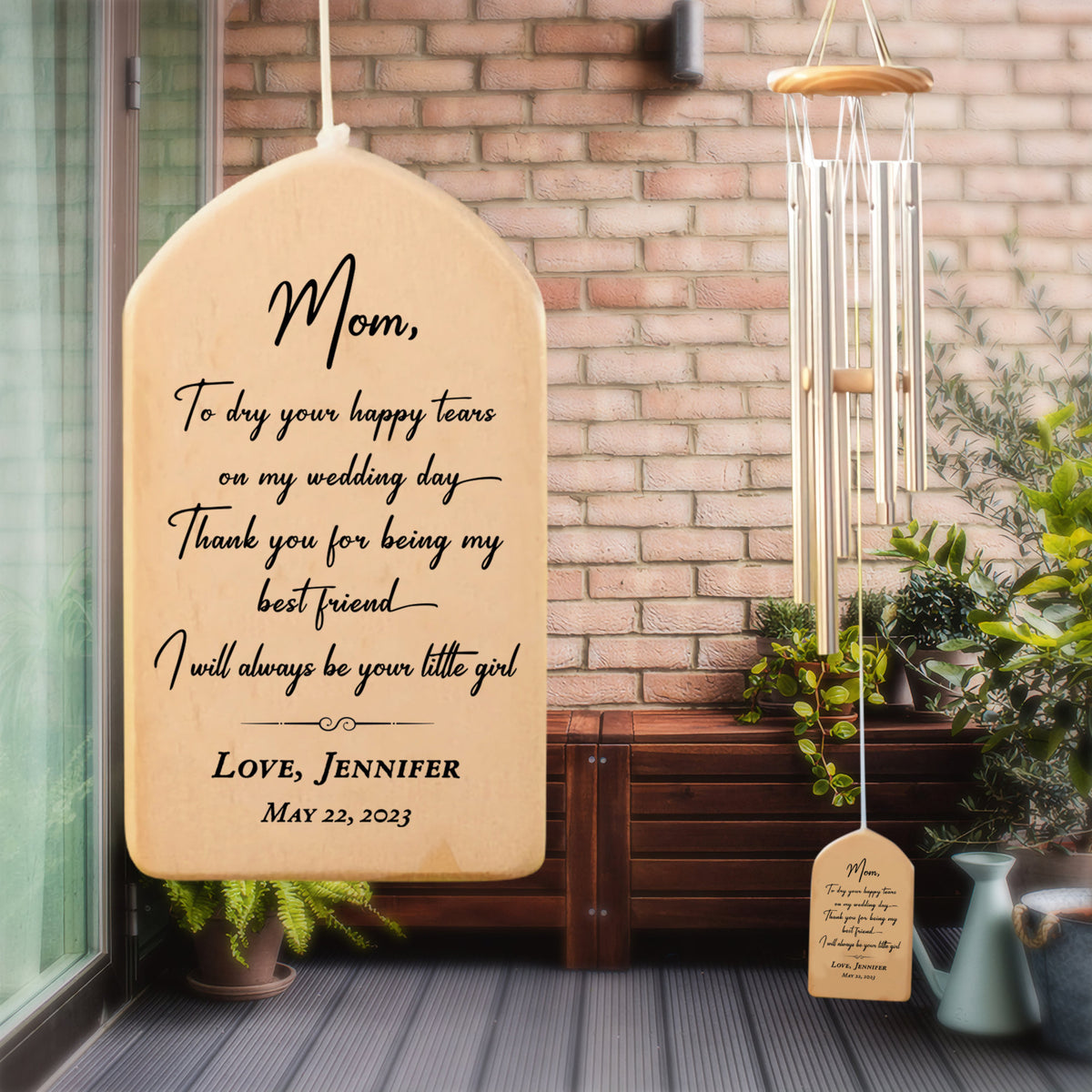 Wedding Wind Chime Gift, Wedding Gift, I Will Always Be Your Little Girl, Gift From Mom Or Grandmother, Gift For Bride, Wind Chime Gift