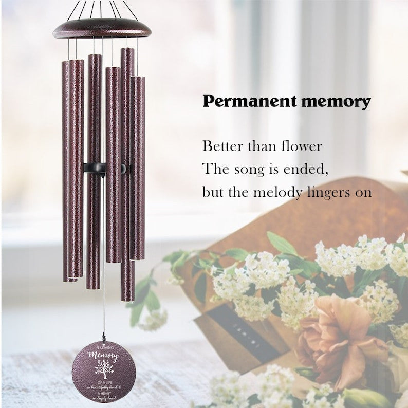 Personalized Memorial Wind Chimes,Custom Wind Chime,Sympathy Gift After Loss of Mom Dad or Loved One,Wind Chime Outdoor,Remembrance Gift