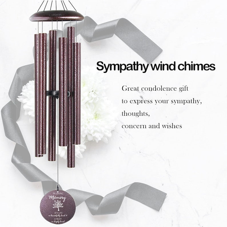 Personalized Memorial Wind Chimes,Custom Wind Chime,Sympathy Gift After Loss of Mom Dad or Loved One,Wind Chime Outdoor,Remembrance Gift