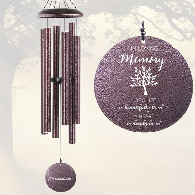 Personalized Memorial Wind Chimes,Custom Wind Chime,Sympathy Gift After Loss of Mom Dad or Loved One,Wind Chime Outdoor,Remembrance Gift