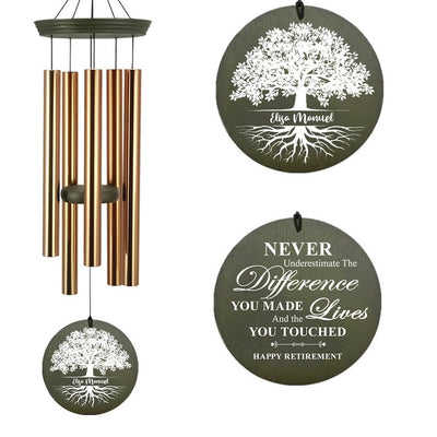 Custom Wind Chimes For Retiring Friends And Family | Retirement Wind-Chime | Women Or Men Retirement Gift | Police Officer Gift