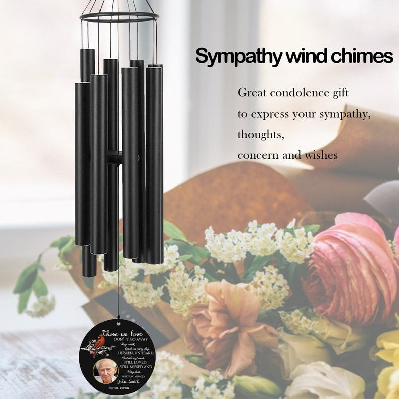 Personalized Memorial Wind Chimes for Loss of a Loved One,Customized Sympathy Wind Chimes With Photo,Memorial Gifts,in Memory of Mom Dad