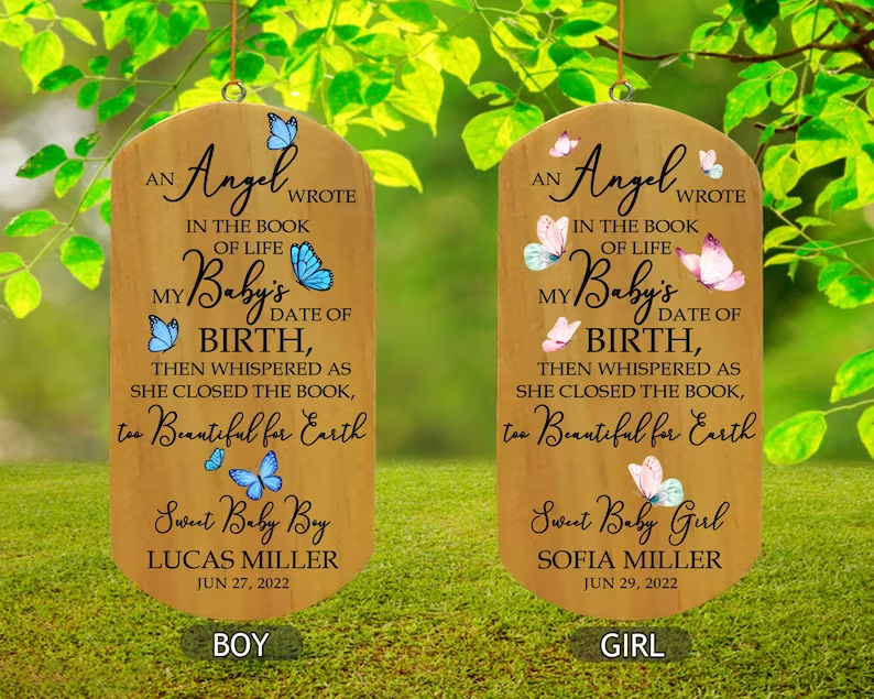 Memorial Wind Chimes, Miscarriage Memorial Gift, Baby Angel Chimes, Baby Loss Sympathy Gift, Pregnancy Loss Wind Chime, Infant Loss