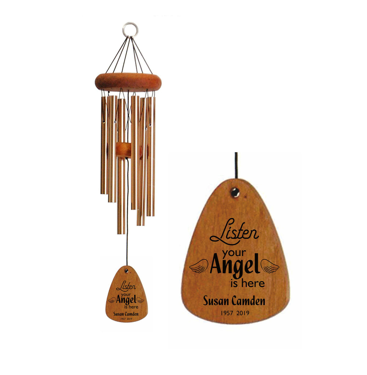 Personalized Memorial Tribute Wind Chime, Your Angel Is Here, Sympathy, Bereavement Gift, Personalized Wind Chime, Angel Chime Memorial Wind Chime