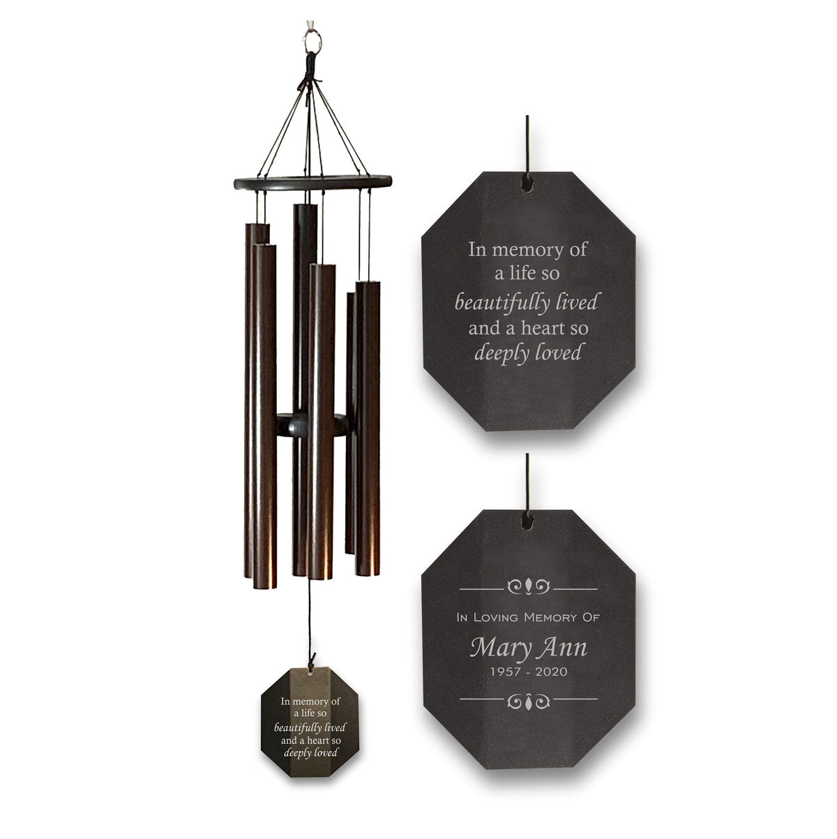 Large Memorial Wind Chime, In Memory Of A Life So Beautifully Lived, Sympathy Gift, Remembrance Gift, Amish Made In Usa Memorial Wind Chime