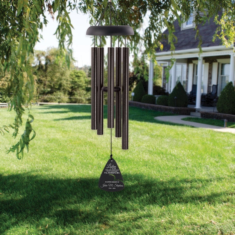 Memorial Wind Chime Gift | Listen to the Wind Personalized Wind Chime | Sympathy Wind Chime | Memorial Gifts | Bereavement Wind Chime Gift