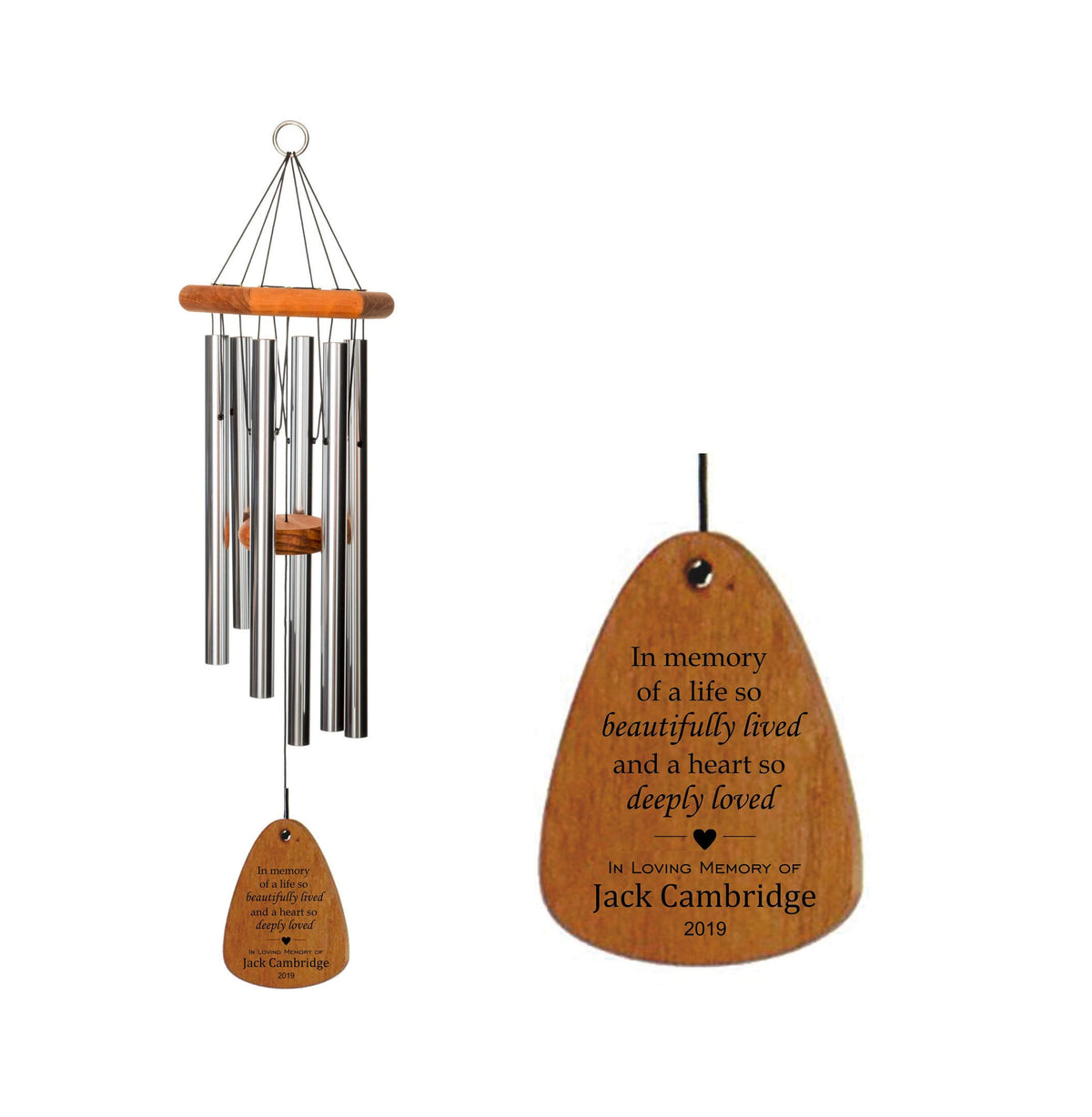 Memorial Wind Chime, In Memory Of A Life So Beautifully Lived, Sympathy Gift, Bereavement Gift, In Memory, Funeral Gift, Loss Memorial Wind Chime