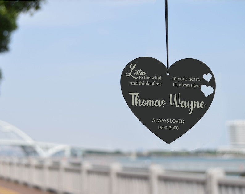 Personalized Listen to the Wind Memorial Chime | Personalized Memorial Wind Chime | In Memory of Wind Chime | Personalized Wind Chime