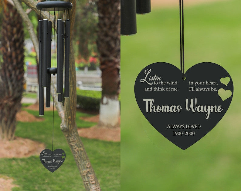 Personalized Listen to the Wind Memorial Chime | Personalized Memorial Wind Chime | In Memory of Wind Chime | Personalized Wind Chime