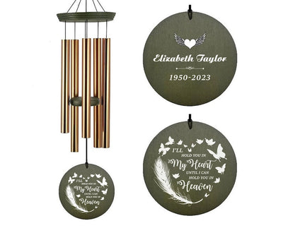 Personalized Wind Chimes Outdoor Deep Tone,Custom Wind Chimes, in Memory of Loss of the Loved Ones,Unique Memorial Mother's Gift