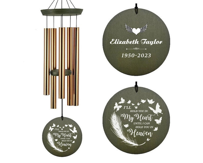 Personalized Wind Chimes Outdoor Deep Tone,Custom Wind Chimes, in Memory of Loss of the Loved Ones,Unique Memorial Mother's Gift