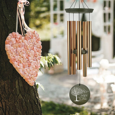 Personalized Anniversary Windchime, Rose Gol, Memorial Gift, Custom Memorial Gifts