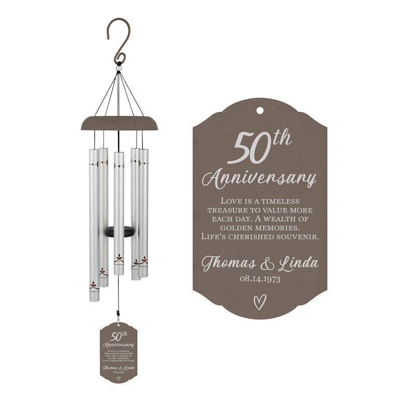 50th Anniversary Wind Chime | Personalized Anniversary Gift | 50th Anniversary Gift for Parents | Anniversary Gift for Couples