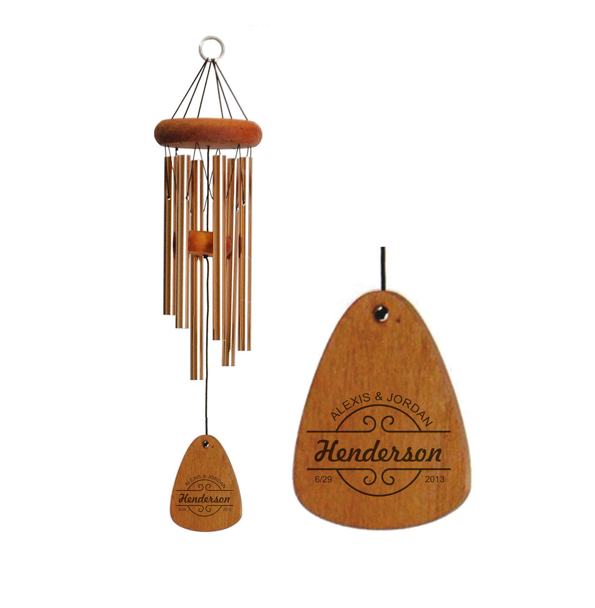 Anniversary Wind Chime, Monogrammed, Anniversary Gift, 5 Year Anniversary, 5th Anniversary, Couple Gift Memorial Wind Chime