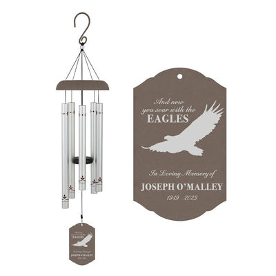 Soar with the Eagles Memorial Gift | Eagle Memorial Wind Chime | Personalized Sympathy Wind Chime | Eagle Remembrance Wind Chime Gift