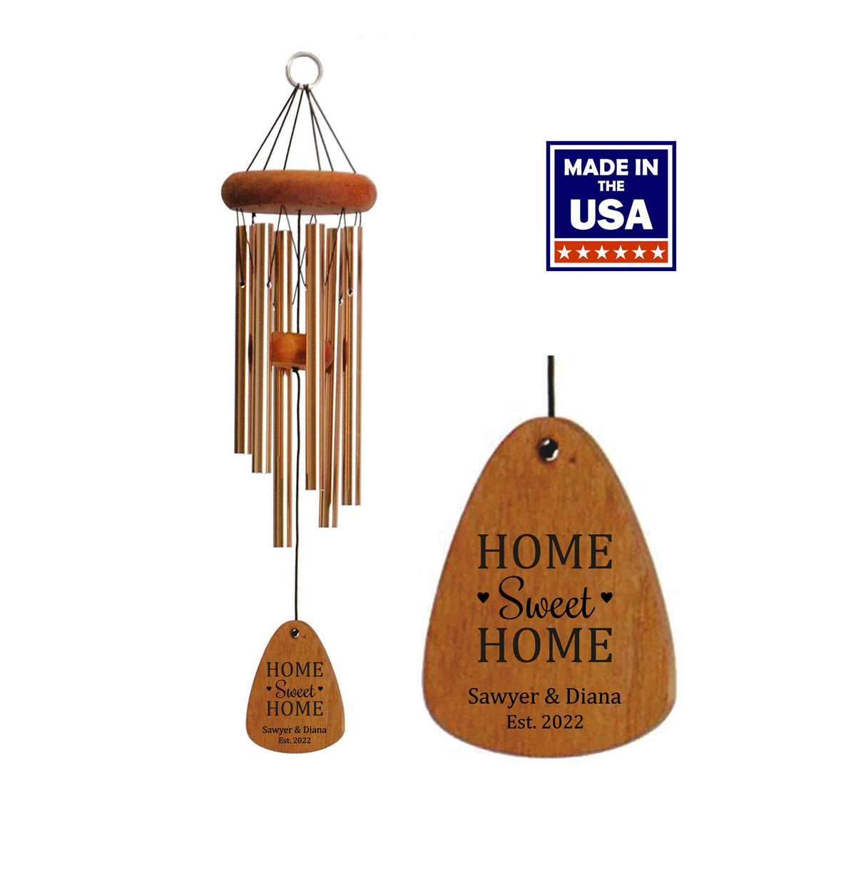 Home Sweet Home, Housewarming Wind Chime, Wedding Gift Memorial Wind Chime