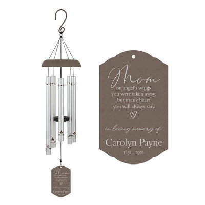 Personalized Mom Memorial Wind Chime | Mom Angel Wind Chime | Mom Loss Bereavement Gifts | Mother Memorial Gifts | Mom in Heaven Wind Chime