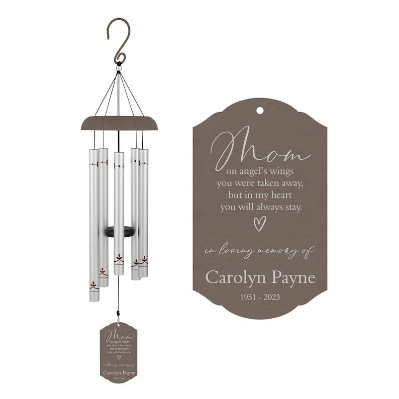 Personalized Mom Memorial Wind Chime | Mom Angel Wind Chime | Mom Loss Bereavement Gifts | Mother Memorial Gifts | Mom in Heaven Wind Chime