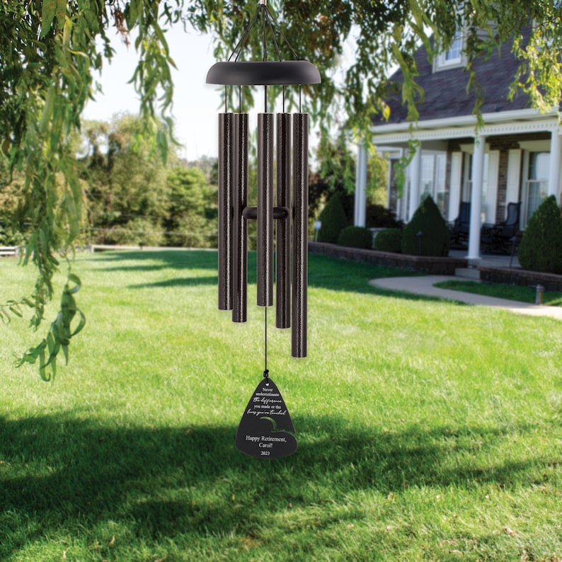 Retirement Gift for Women | Personalized Retirement Wind Chimes | Coworker Retirement Gift | Teacher Retirement Gift | Retired Gift for Mom