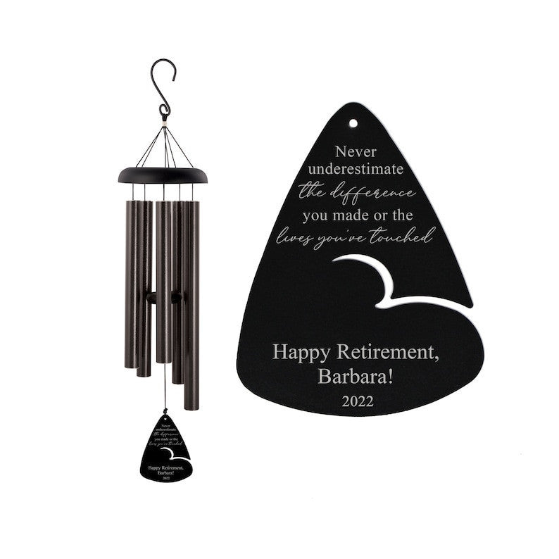 Retirement Gift for Women | Personalized Retirement Wind Chimes | Coworker Retirement Gift | Teacher Retirement Gift | Retired Gift for Mom