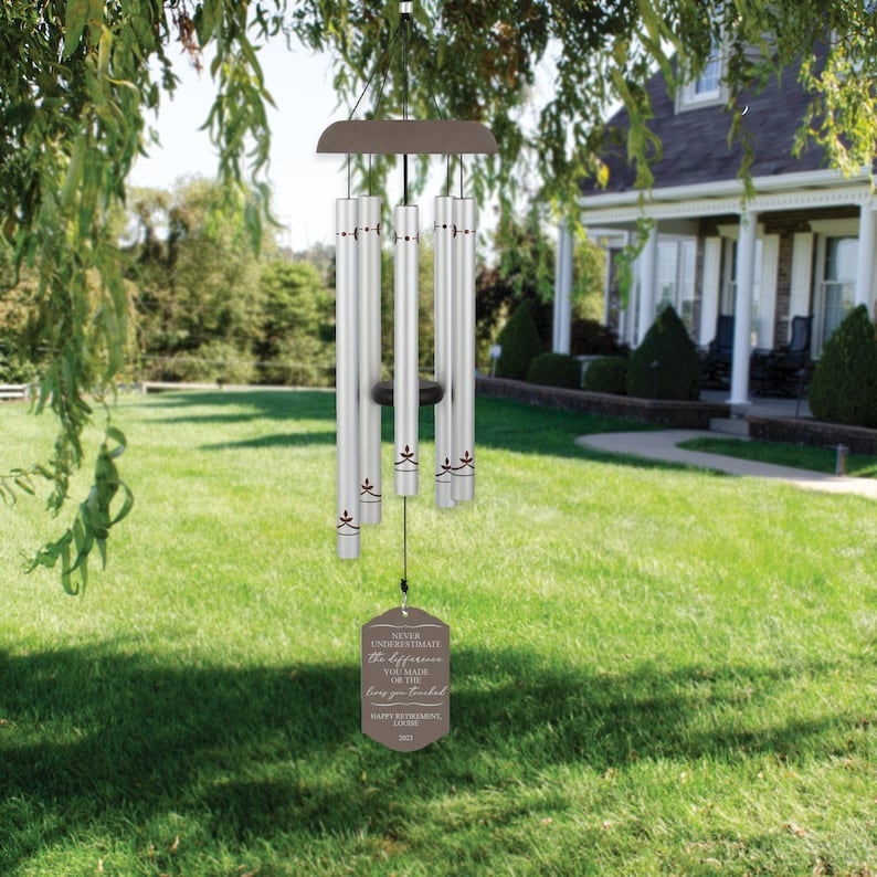 Retirement Gifts for Women | Personalized Retirement Wind Chime | Retirement Gift for Coworkers | Retired Gift for Mom | Custom Retirement