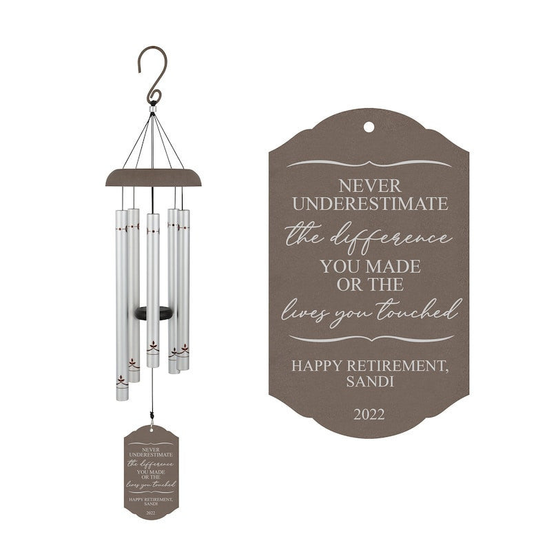 Retirement Gifts for Women | Personalized Retirement Wind Chime | Retirement Gift for Coworkers | Retired Gift for Mom | Custom Retirement