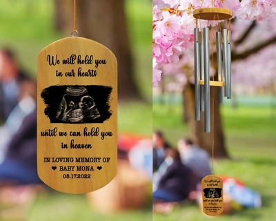 Memorial Gift, Custom Baby Ultrasound Wind Chime, Miscarriage Memorial Wind Chimes, Baby Loss Sympathy Gift, In Loving Memory, Loss Of Loved