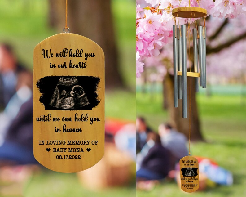 Memorial Gift, Custom Baby Ultrasound Wind Chime, Miscarriage Memorial Wind Chimes, Baby Loss Sympathy Gift, In Loving Memory, Loss Of Loved