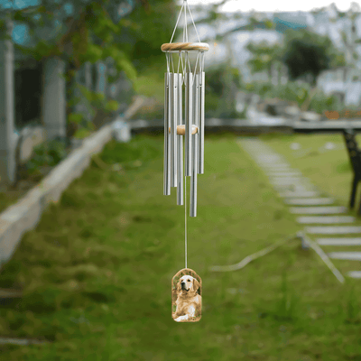 Personalized Dog Memorial Wind Chimes, When it too hard to look back, Dog Sympathy Decor