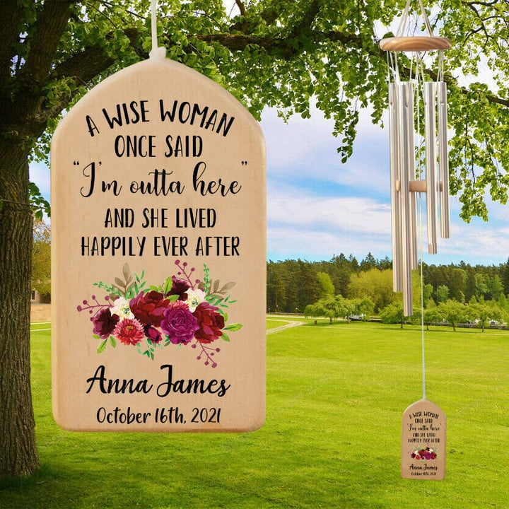 A Wise Woman Once Said Retirement Gifts for Women, Personalized Wind Chime