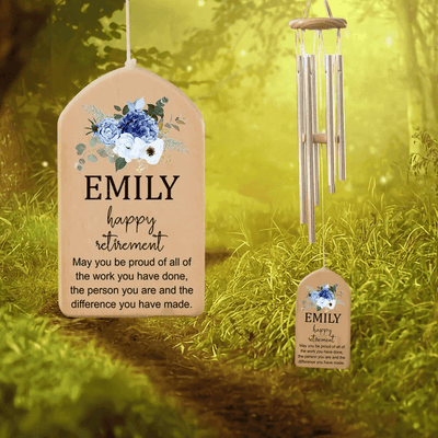 Happy Retirement Wind Chime, Personalized Retirement Gift, Retired Teacher, End Year Gift, Retirement Wind Chime,Retirement Gift for Teacher